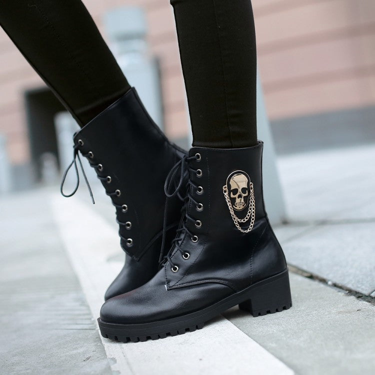 Skulls and Chains Women’s Punk Rock Boots