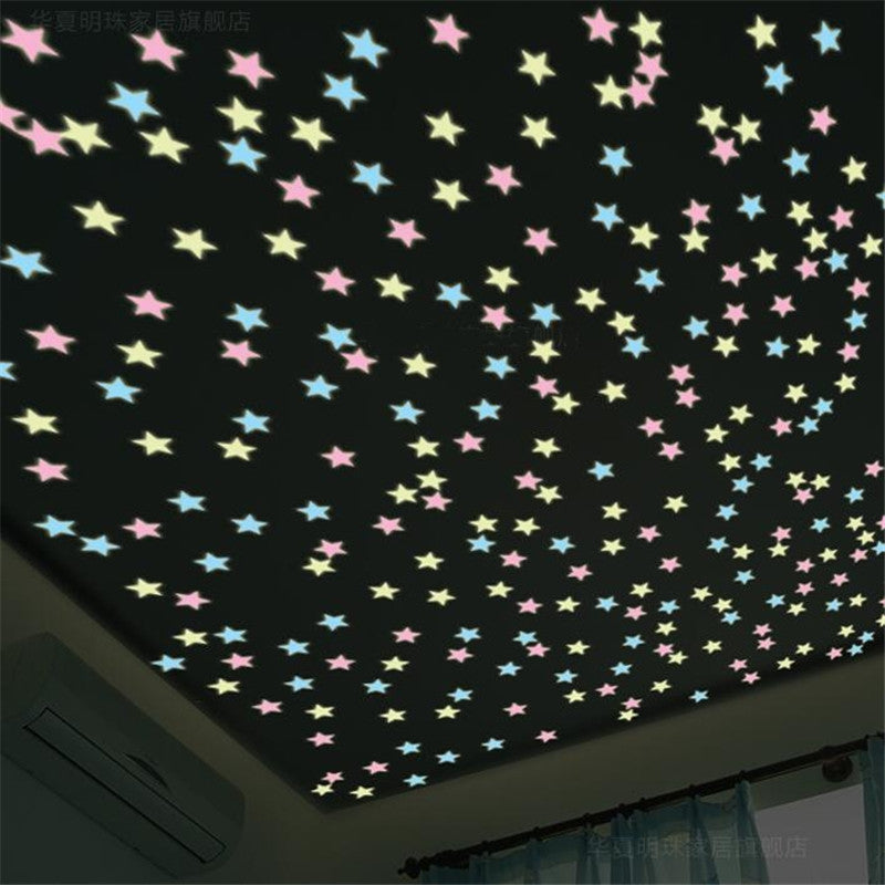 Cartoon Luminous Stars Wall Stickers Glowing In The Dark Cute Party Wedding Decoration