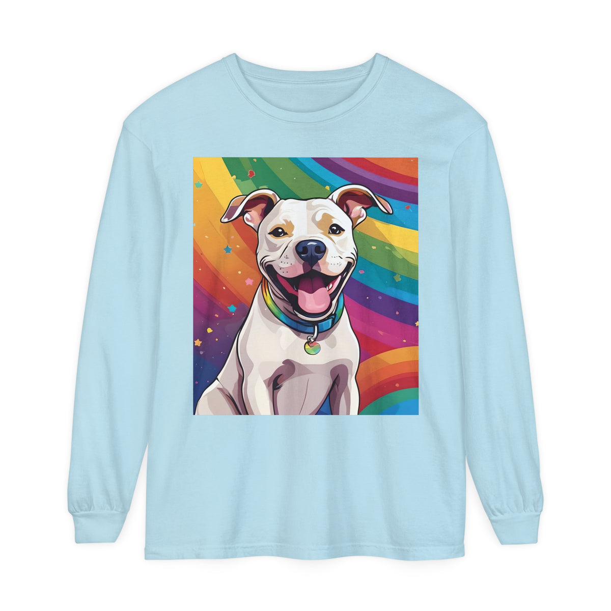 Prideful Pittie 3 Unisex Garment-dyed Long Sleeve T-Shirt