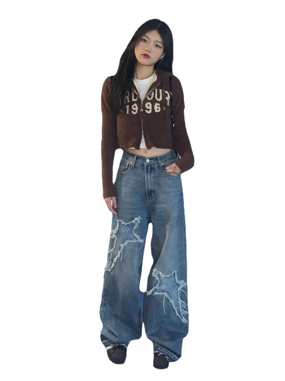 Jeans Women's High Street Oversized Loose Fitting