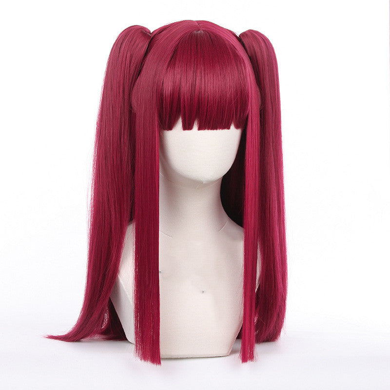 Red Cosplay Wig With Two Style Options