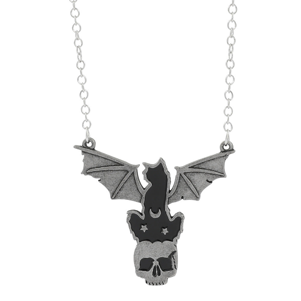 Halloween Dark Butterfly Skull Necklace