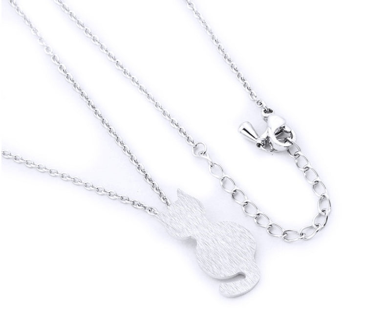 Plated Alloy Trendy Fashion Kitty Cat Necklace