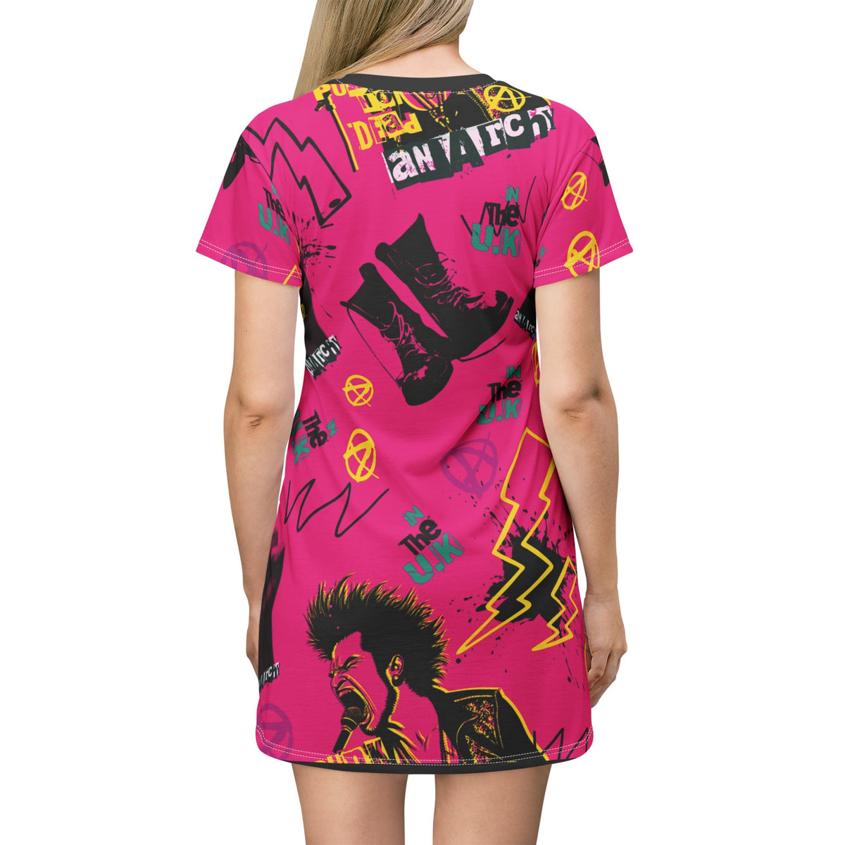 Anarchy in Pink in The UK - T-Shirt Dress (AOP)