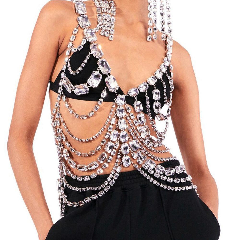 Jewelry Multi-layer Rhinestone Body Chain Exaggerated Festival Fashion