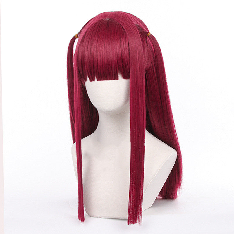 Red Cosplay Wig With Two Style Options