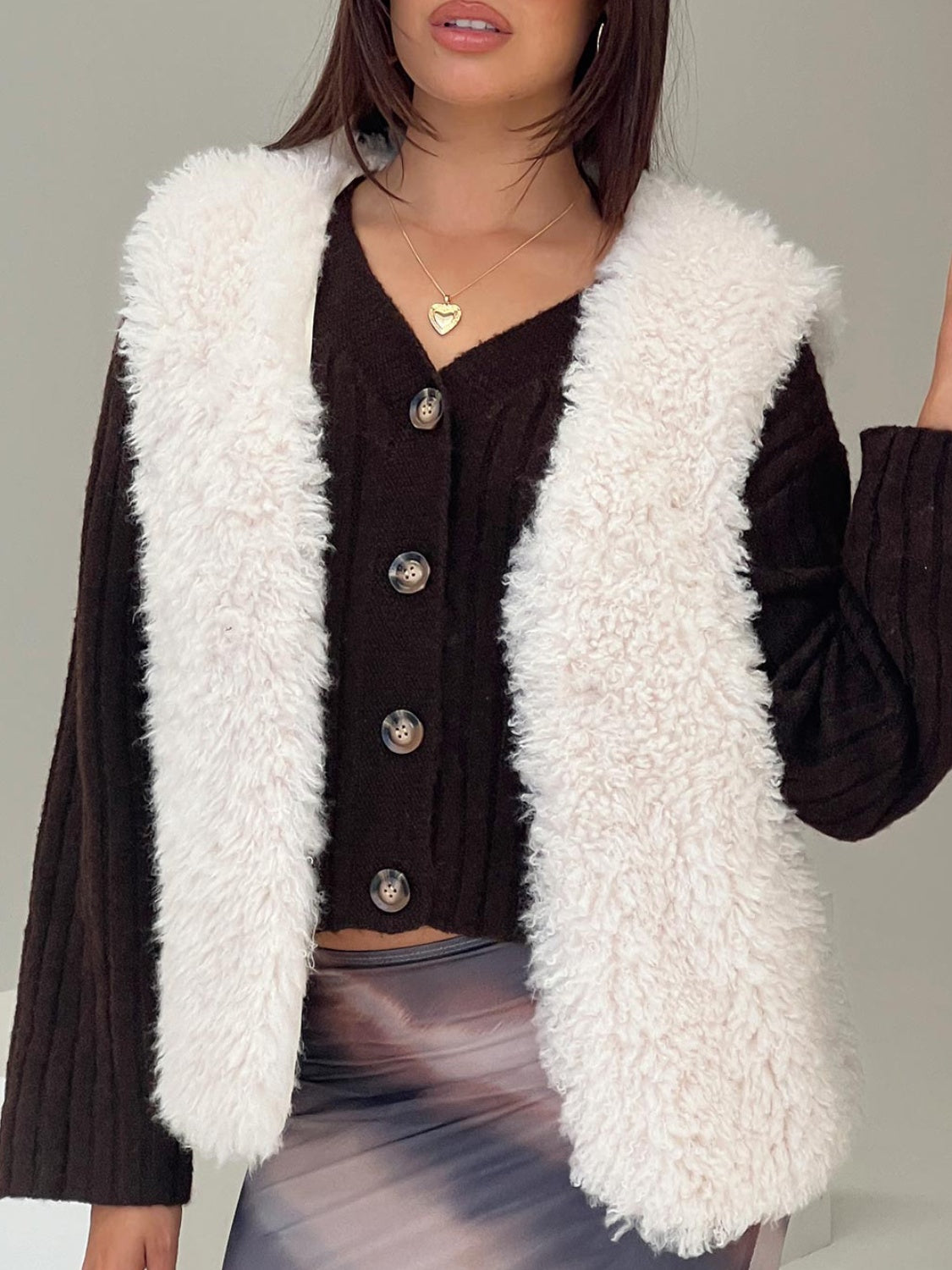 Fuzzy Open Front Cozy Winter Vest – Women’s Warm Outerwear