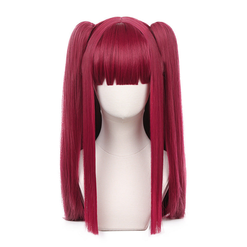 Red Cosplay Wig With Two Style Options