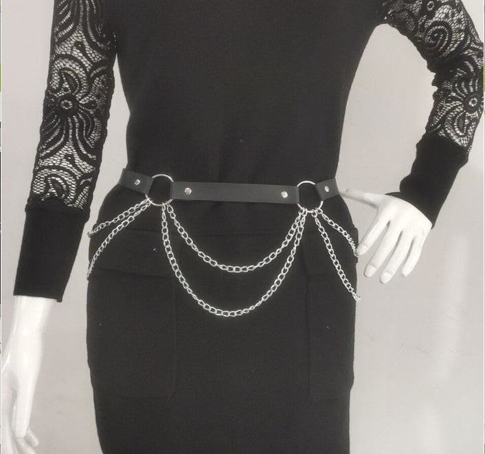 New Punk Goth Body Talk Body Chains Festival Fashion Circle Waist Belt