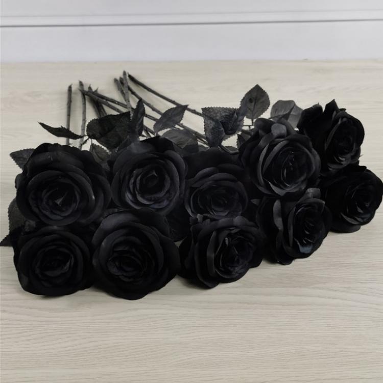 Black Fake Silk Roses Three Variations Available