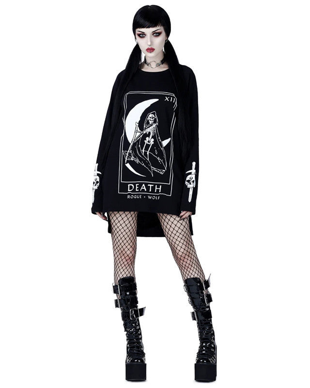 Witchy Wear Gothic Dark Moon Tarot Card Graphic Print Sweatshirt