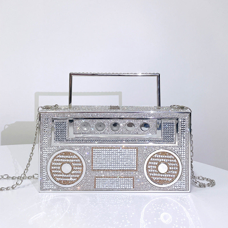 Ladies Fashion Personality Quirky Retro Boom Box Banquet Bag