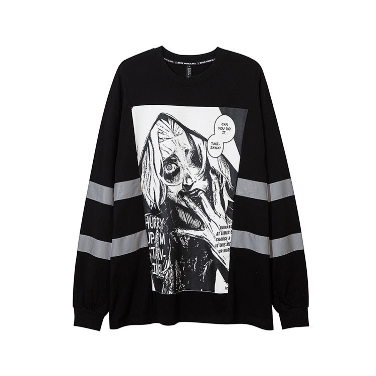 Gothic Long Sleeve Printed T-shirt Men