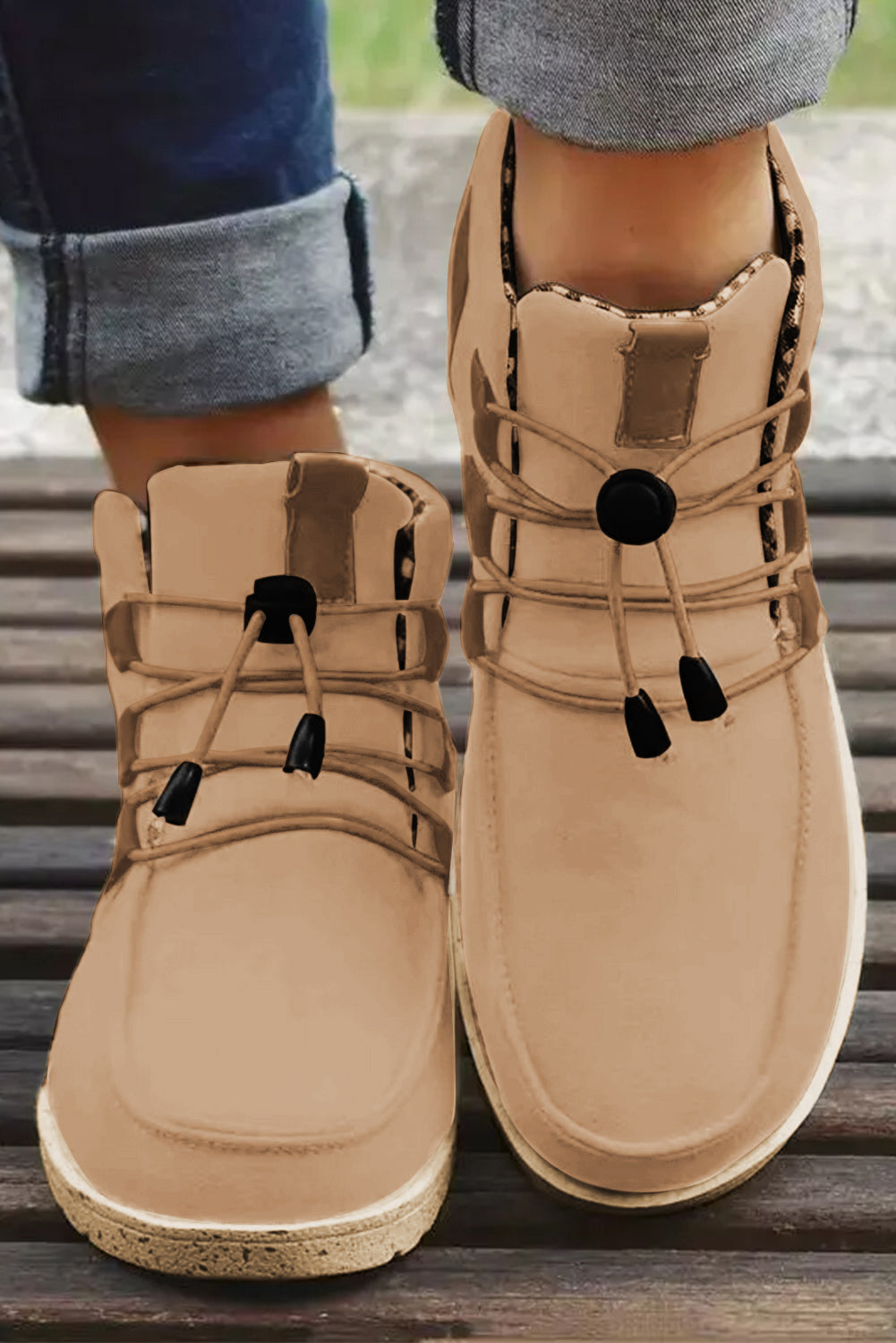 Camel Faux Suede Lace Up Ankle Boots