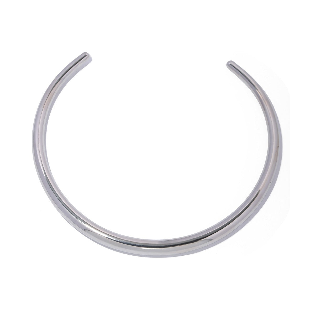 Platinum simple and elegant curved design necklace