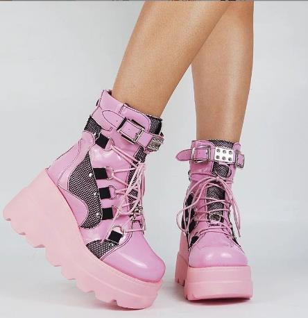 Platform Gothic Ankle Chunky Pastel Goth Boots