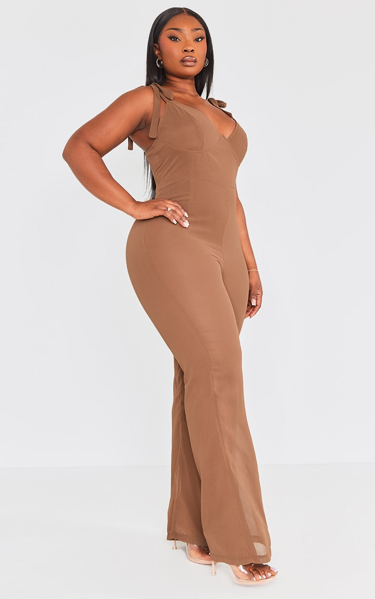 Plus Black Underwire Detail Jumpsuit