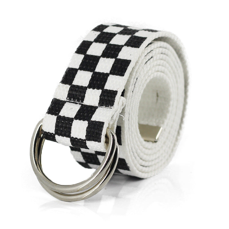 Rainbow or Checkered canvas belt