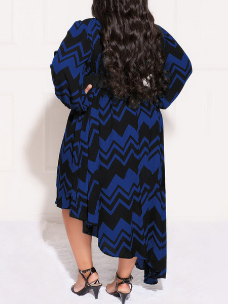 Striped Long-Sleeved Dress (With Belt) HFLDZA2QYS