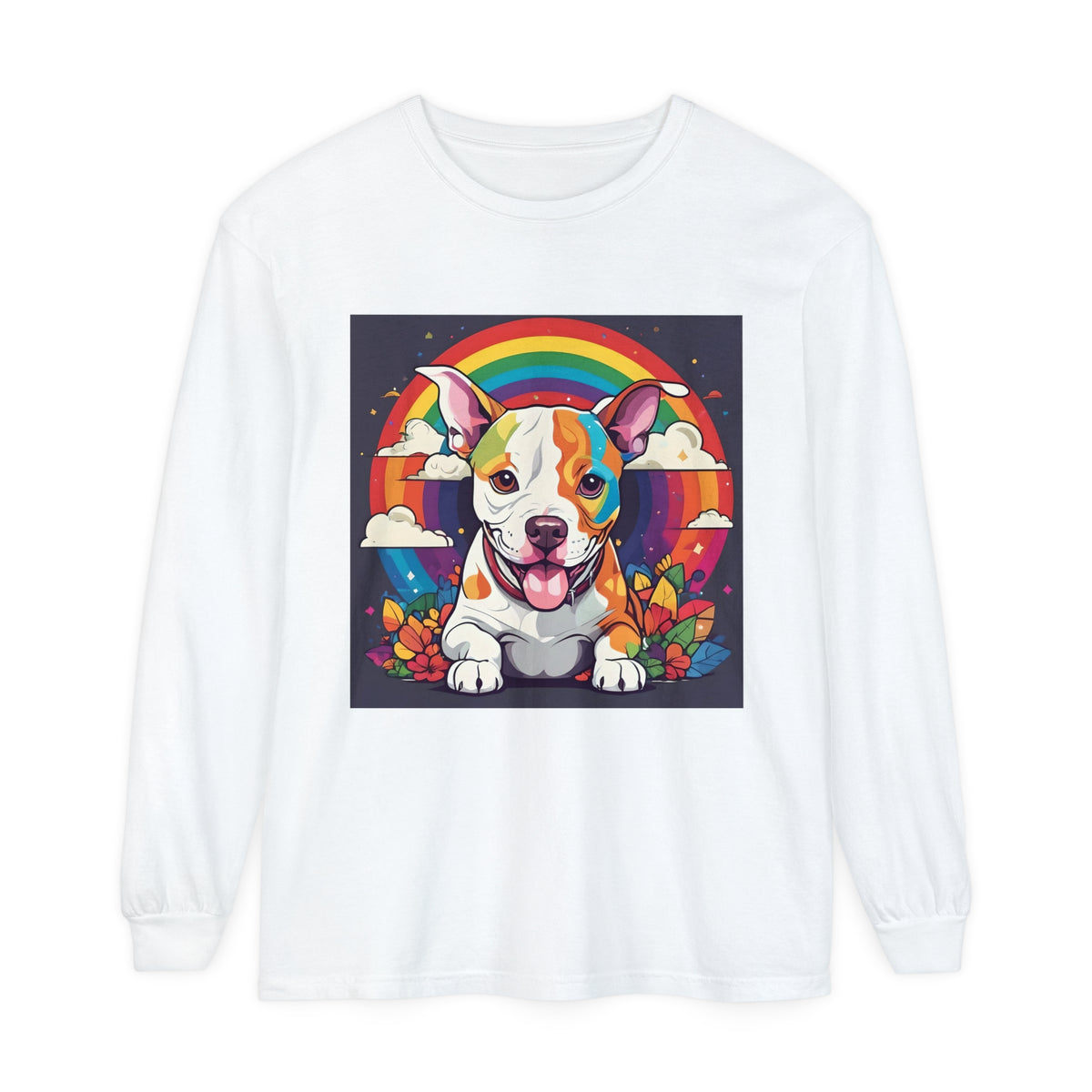 Prideful Pittie 1 Unisex Garment-dyed Long Sleeve T-Shirt