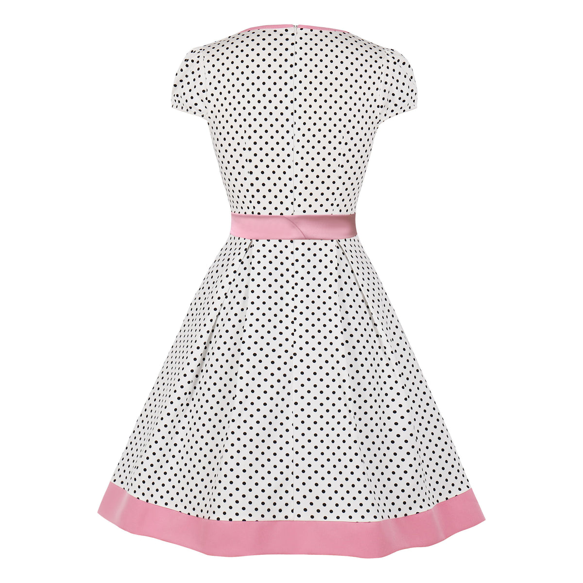 Prim and Proper Bow Belt 4 Button Retro Swing Dress