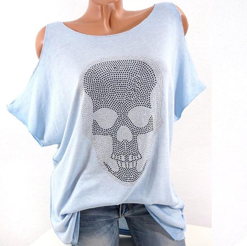 Women Short Sleeve Skull Tops