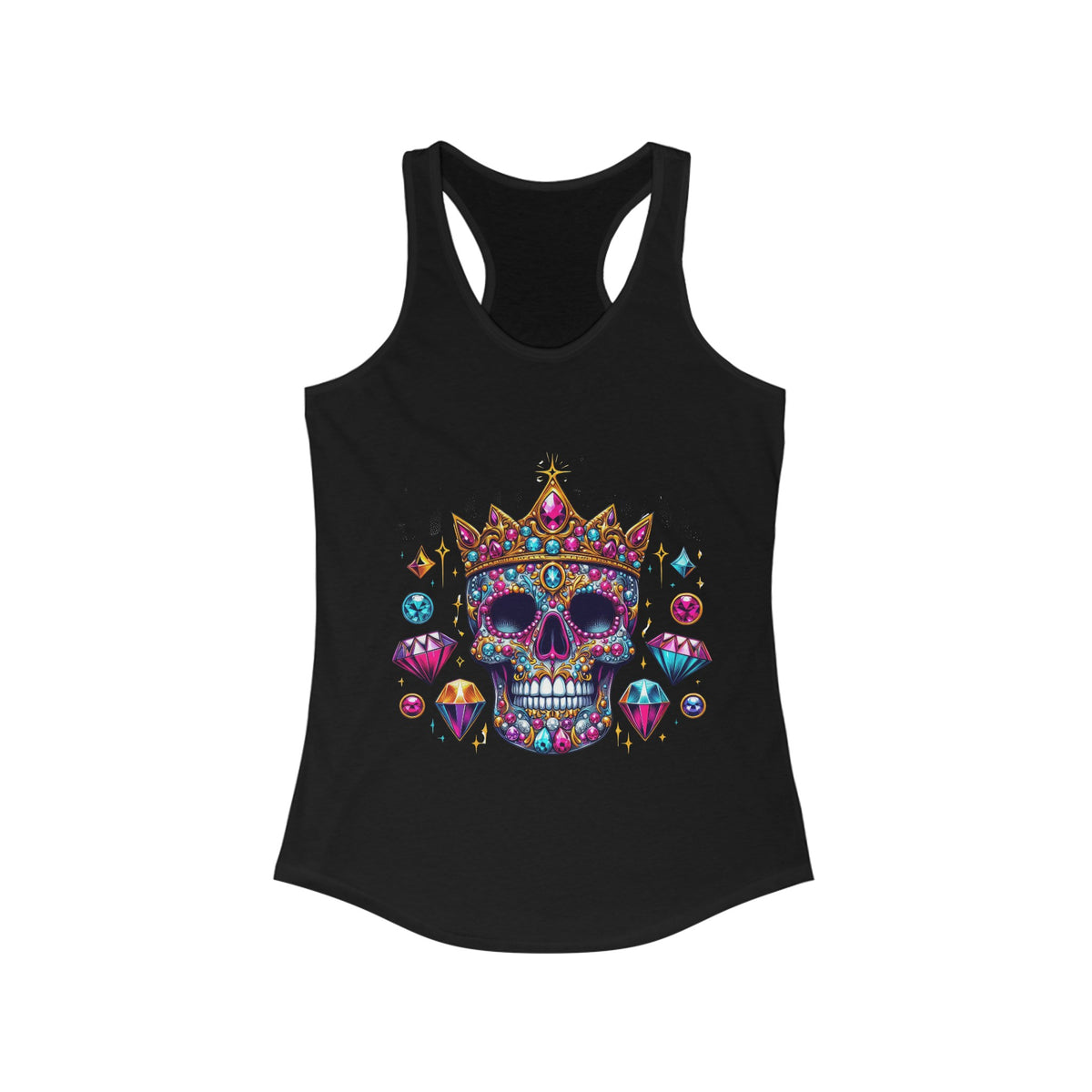 Diamonds n Skulls Women's Ideal Racerback Tank