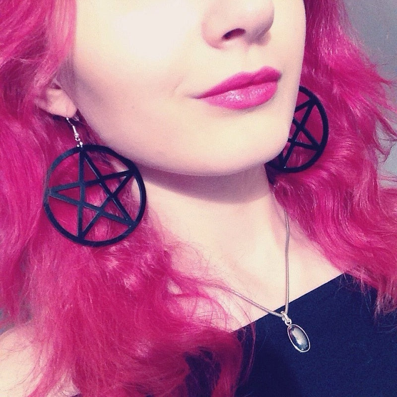 Large Pentagram Earrings