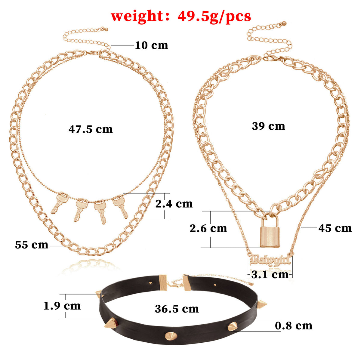 Punk Rivet Multilayer Necklace