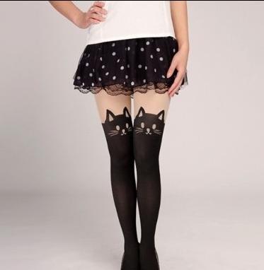 Cutie Cat Thigh High Pantyhose Stocking Socks