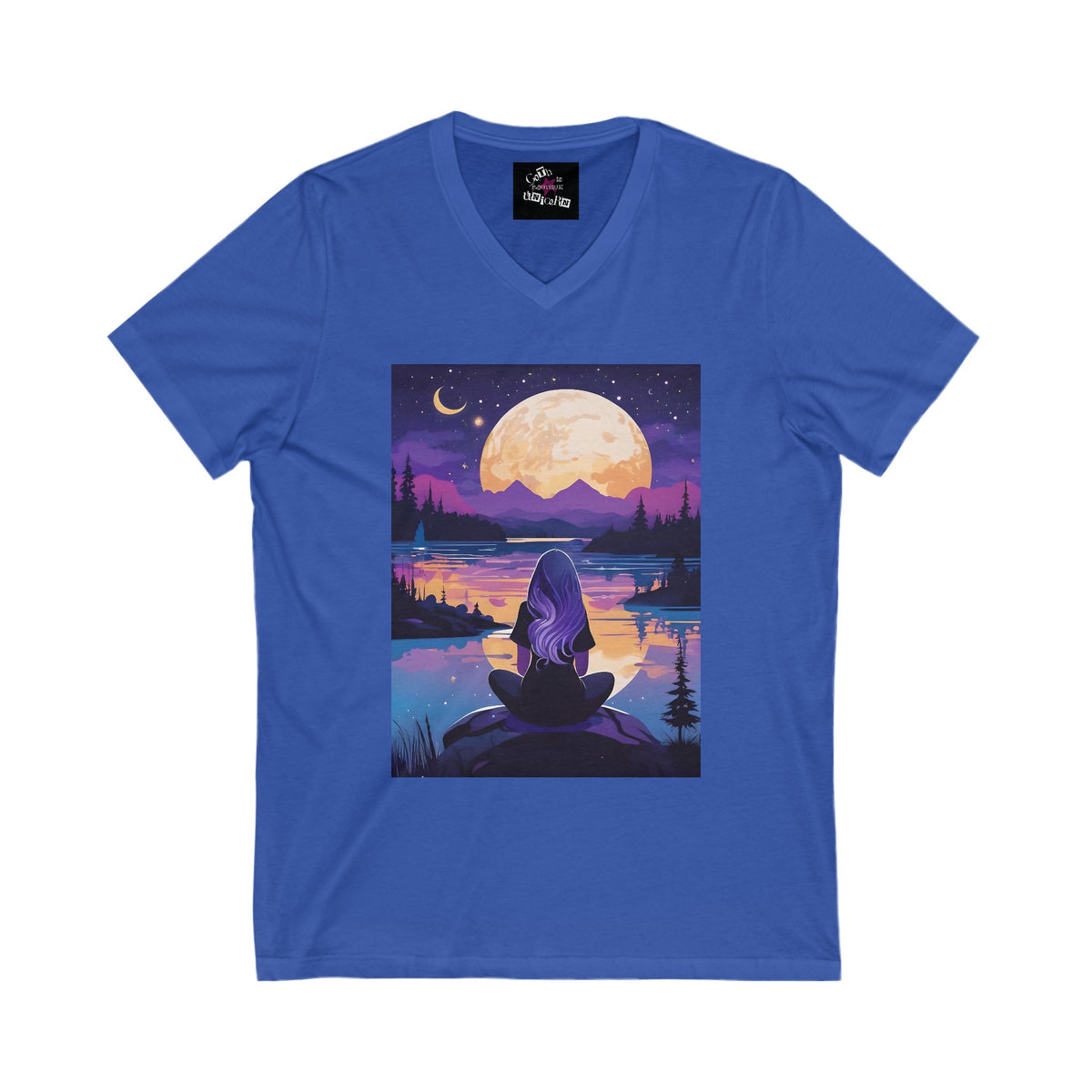 Multi Moons Unisex Jersey Short Sleeve V-Neck Tee