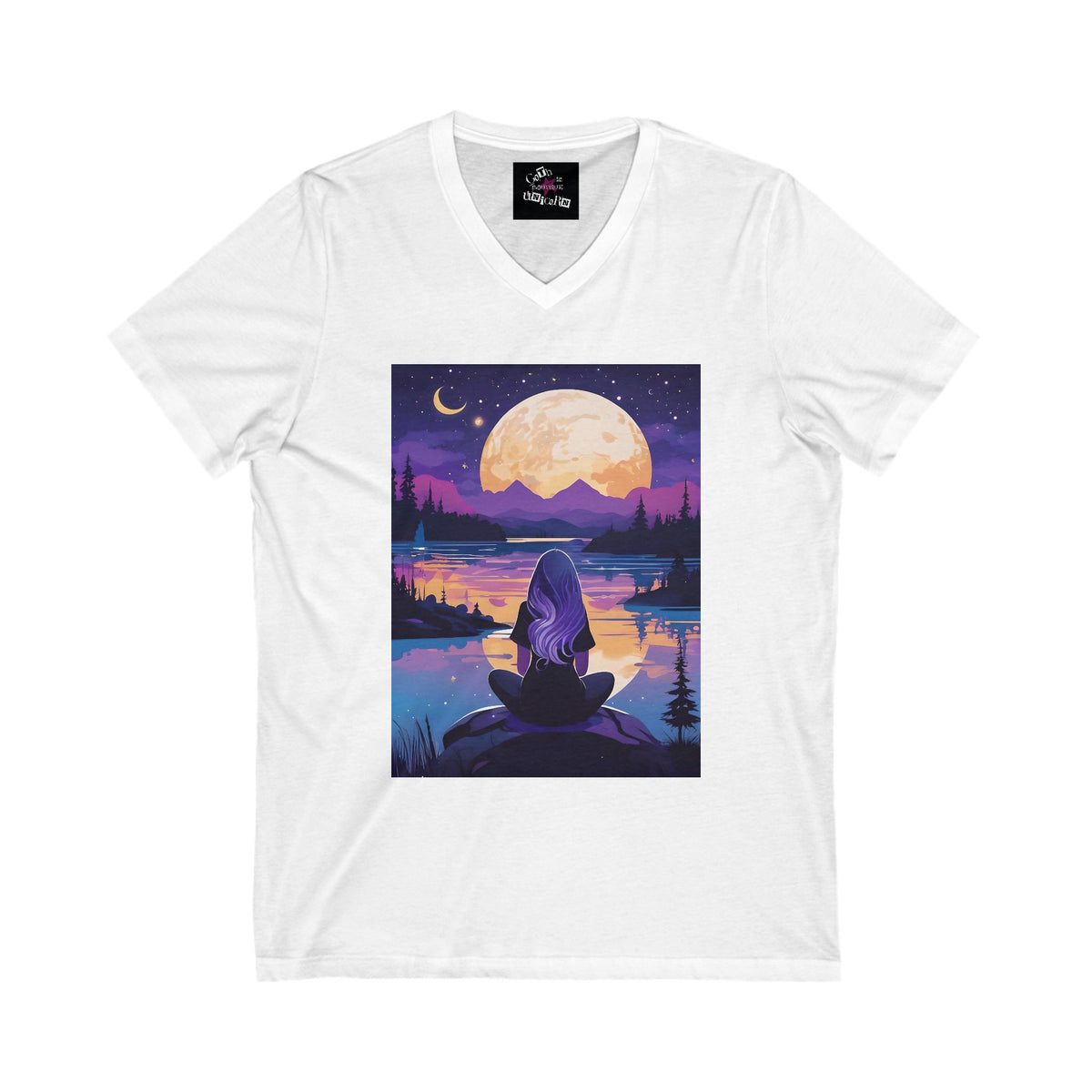 Multi Moons Unisex Jersey Short Sleeve V-Neck Tee