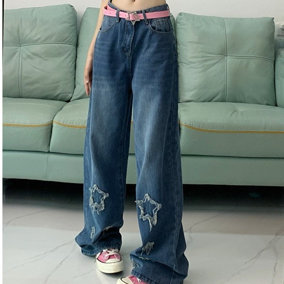 High Street Star Embroidered Jeans Girl