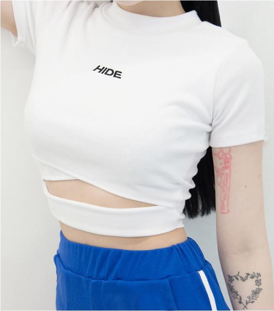 Barely Stressed Distressed Cropped Tee