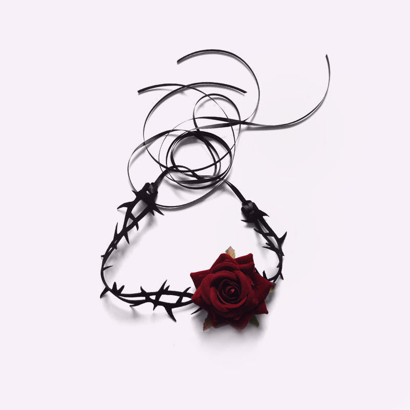 Punk Rock Gothic Dark Briar Rose Choker Necklace