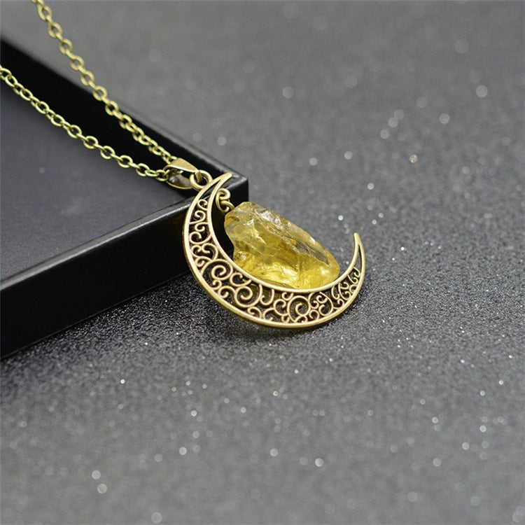 Moon and Natural Stone Magic Is In The Air Pendant Necklace