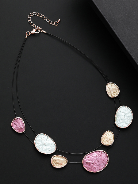 Colorful Circle Necklace HWEAKT2HRC