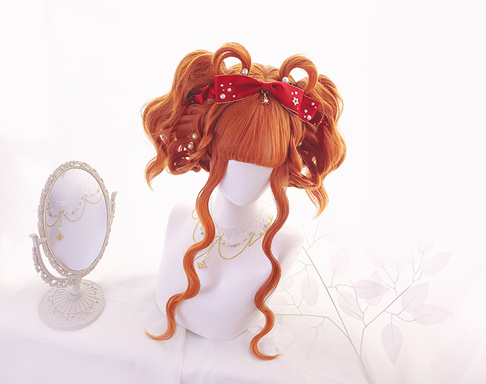 Loli Double Ponytail Orange Wig