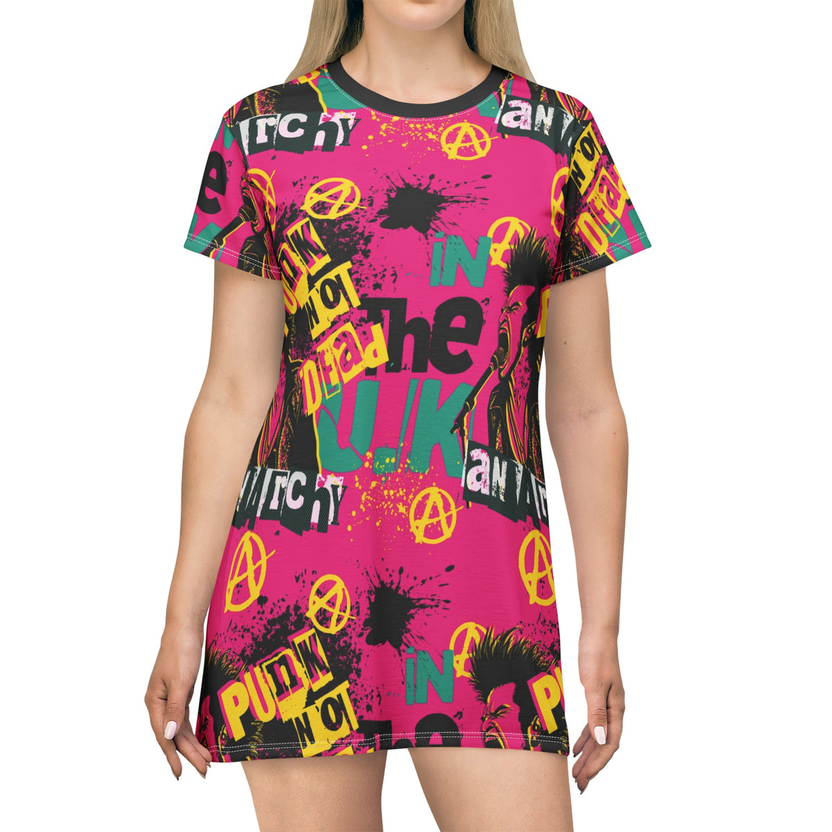 Punk's Not Dead - UK Style - T-Shirt Dress (AOP)