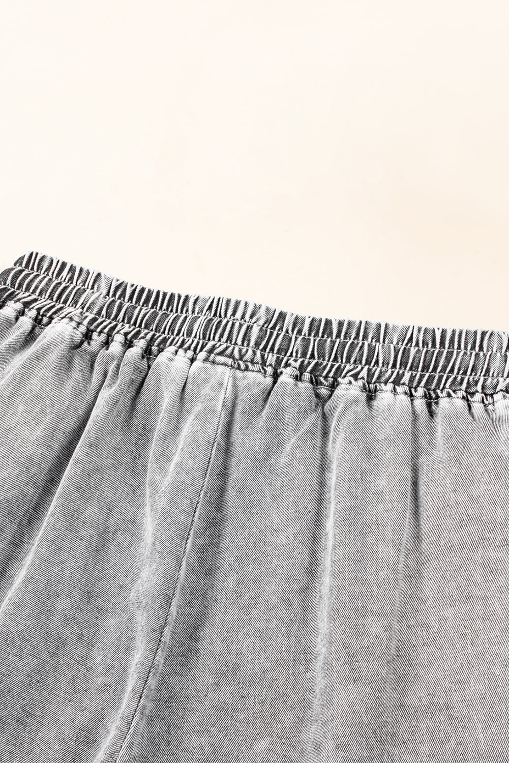 Medium Grey Drawstring Elastic Waist Wide Leg Jeans | Women’s Comfortable Casual Denim Pants