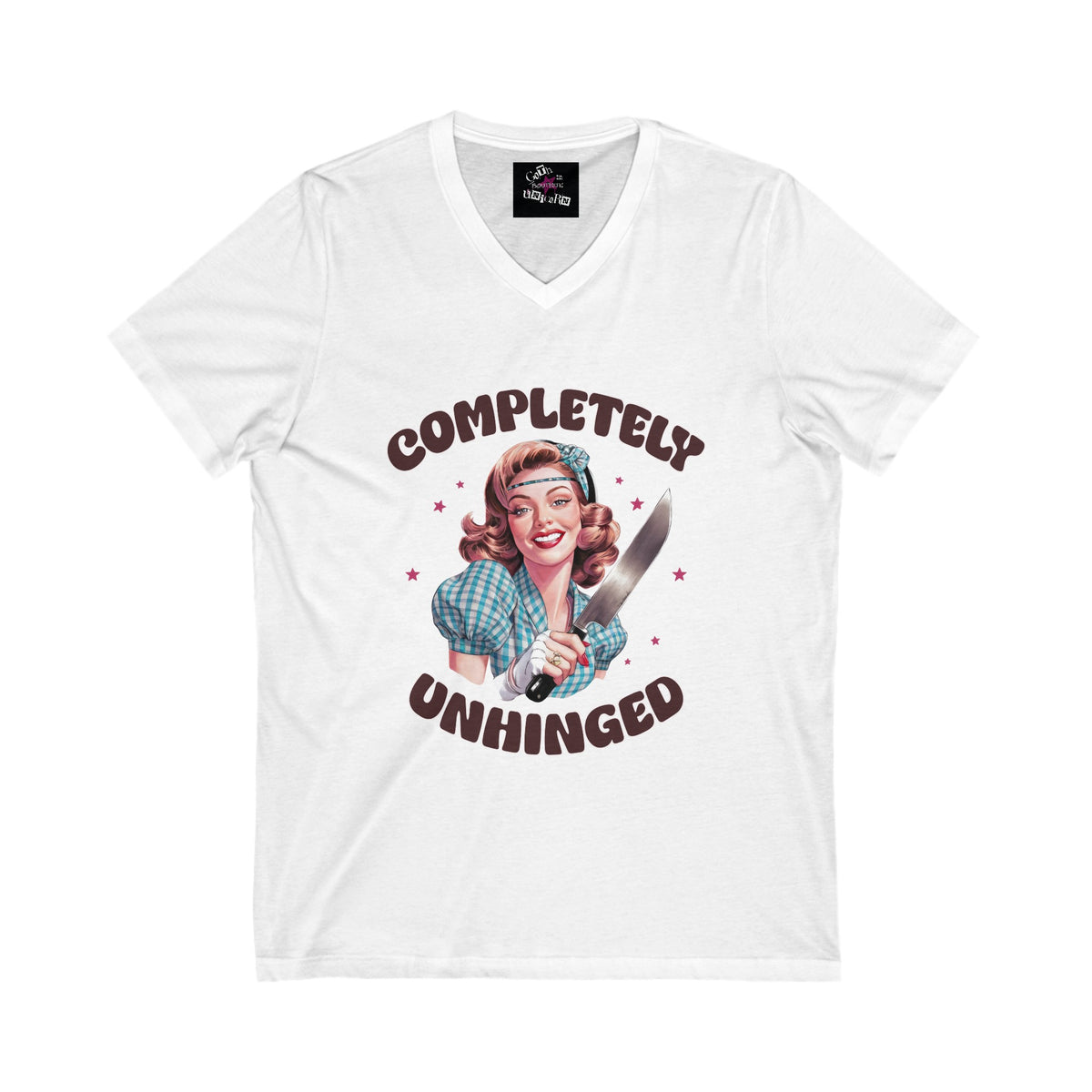 Completely Unhinged Unisex Jersey Short Sleeve V-Neck Tee