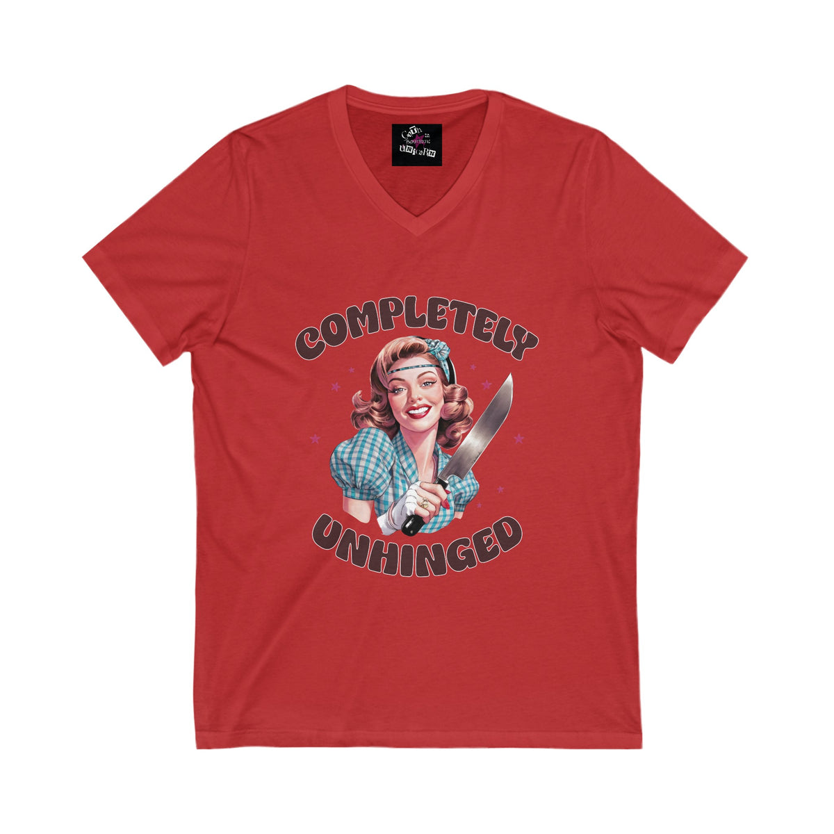 Completely Unhinged Unisex Jersey Short Sleeve V-Neck Tee