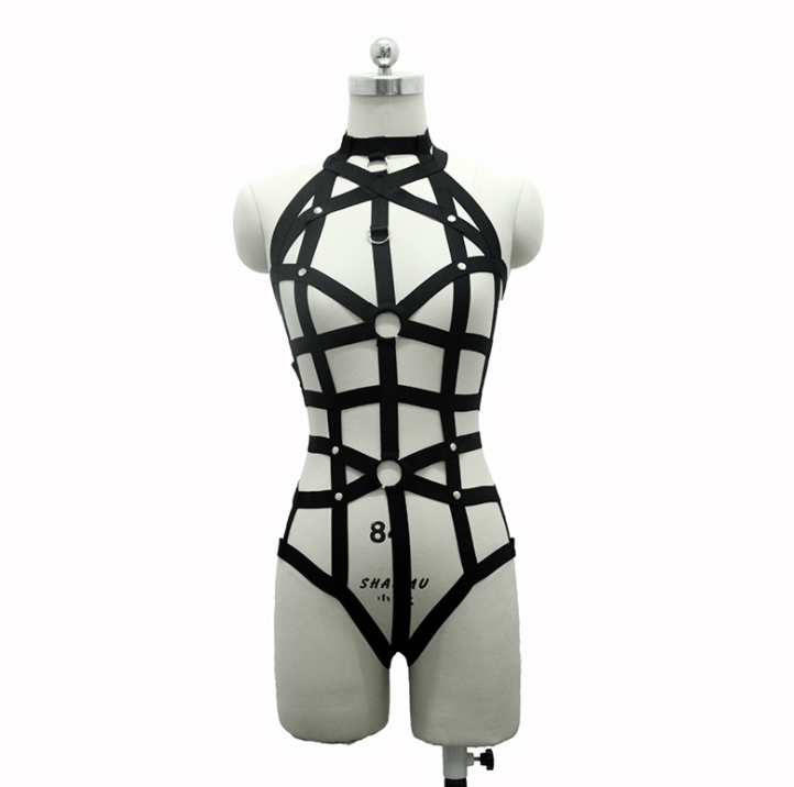 Full Body Leather Bodysuit Sexy Festival Fetish Fancy Fashion Belt