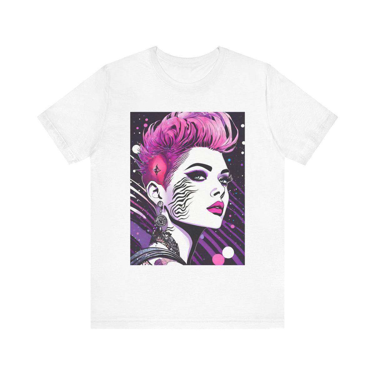 Hot Girl Goth Galaxy Unisex Short Sleeved Graphic Print Tee Shirt