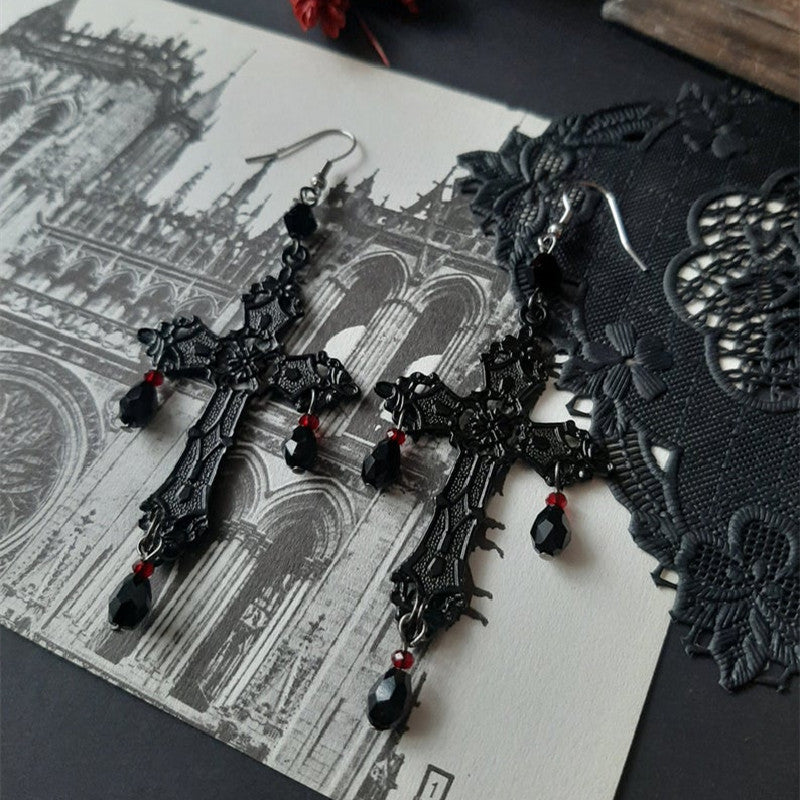 Cross Gothic Dark Anhe Earrings