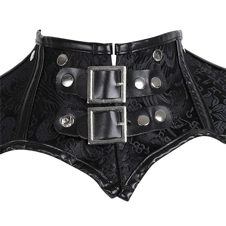 Steampunk Goth Pointed Shoulder Lace Up Corset Top