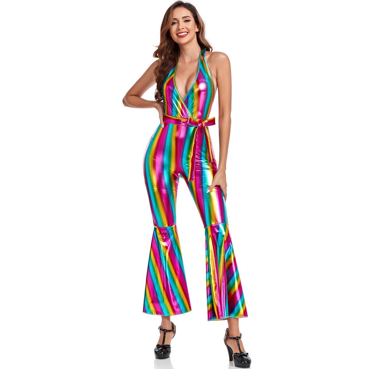 Rainbow Disco For Days Jumpsuit Performance Cosplay Costume