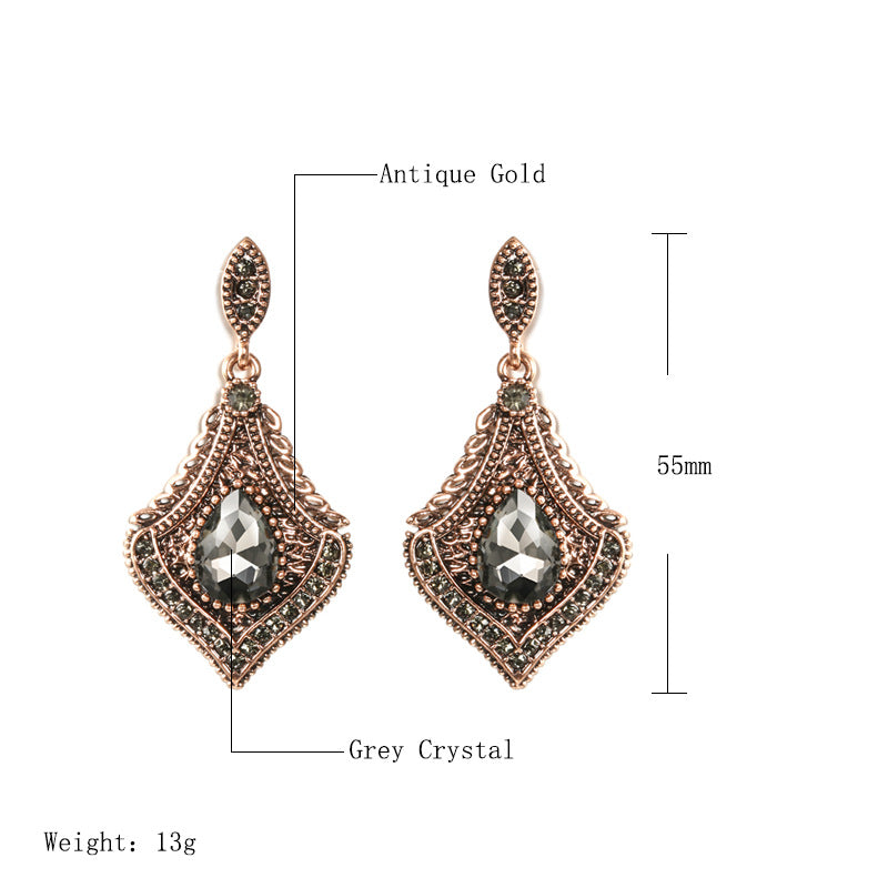 Fashionable Temperament Glass Jewelry Earrings Versatile Geometric Water Drop Diamond Earrings