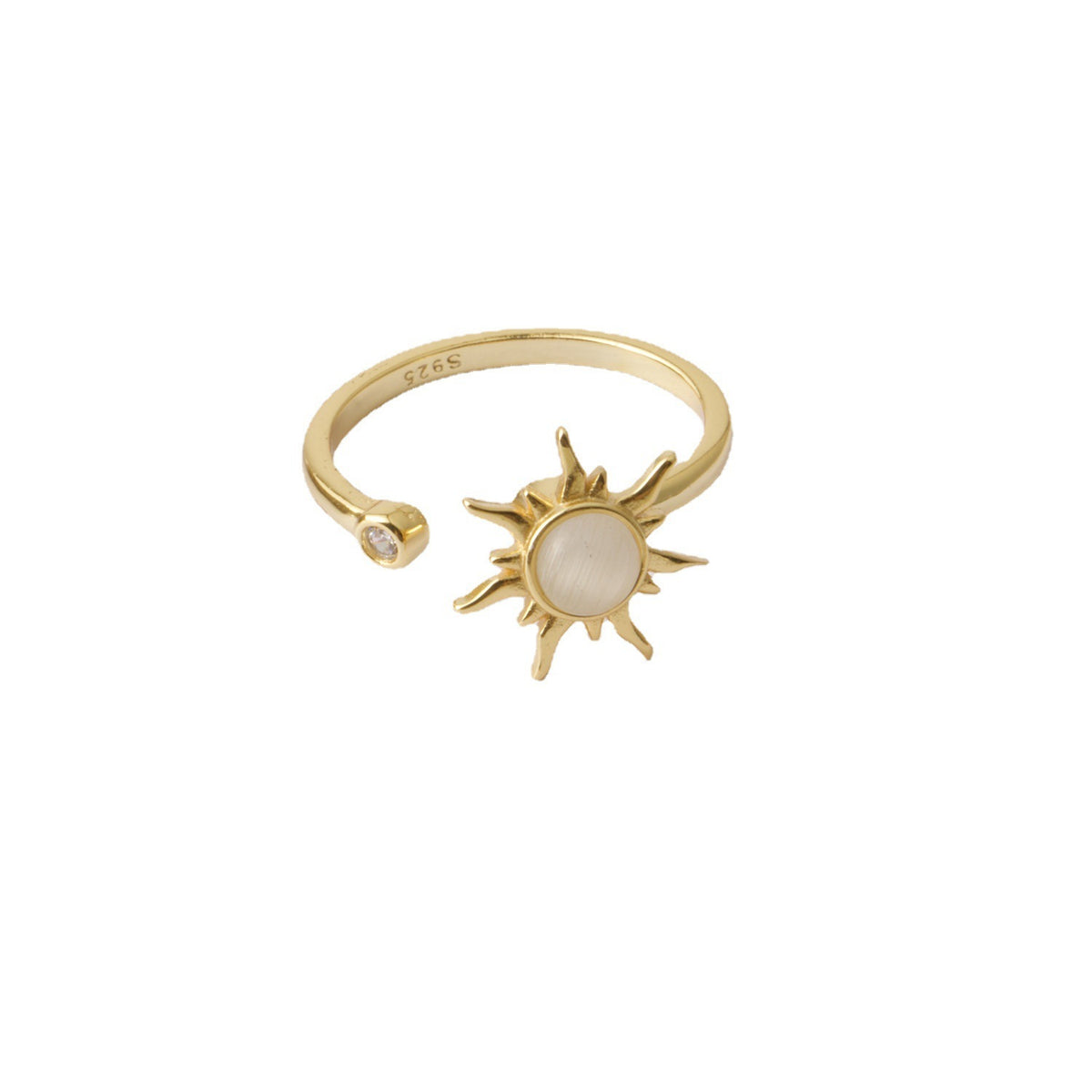 Sterling Moon Phases Rotating Ring Adjustable