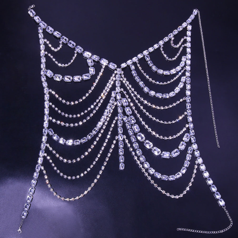 Jewelry Multi-layer Rhinestone Body Chain Exaggerated Festival Fashion